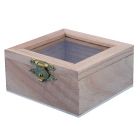 Holzkästchen mit Glasfenster 60 x 60 x 35 mm.