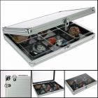 Alu Sammel-Vitrine 295x203 mm. - 6 Fächer 