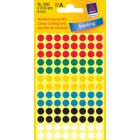 Etiket rund Ø 8 mm, versch. Farben, 416 St.