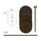 Korundgebundene Trennscheiben Ø 22 mm. + Träger