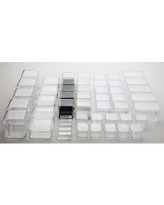 Plastikdosen Satz zum ausprobieren kleiner als 5 cm.