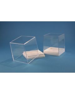 Plastikdose 50 x 50 x 55 mm, weißer Boden 