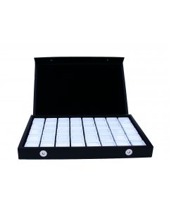 Edelsteinkassette, 40 Glasfenster Kästchen 30x30x17 mm.