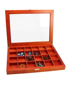 Luxus-Holzvitrine 395x305 mm. - 24 Fächer