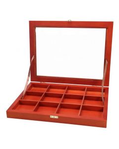Luxus-Holzvitrine 395x305 mm. - 12 Fächer
