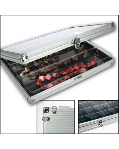 Alu Sammel-Vitrine 295x203 mm. - 3 Fächer 