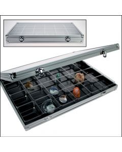 Alu Sammel-Vitrine 395x300 mm. - 12 Fächer Hoch