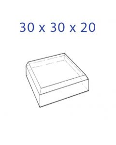Acrylglas-Sockel 30 x 30 x 20 mm. mit Schräger Anfassung