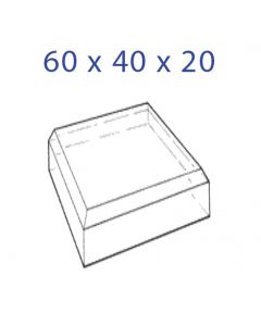Acrylglas-Sockel 60 x 40 x 20 mm. mit Schräger Anfassung