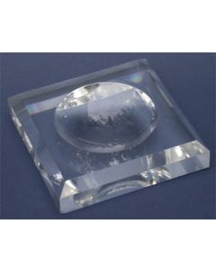 Acrylglas-Sockel 90 x 90 x 19 mm. mit Aushöhlung