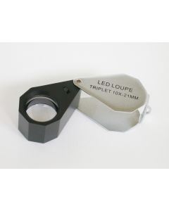 Einschlaglupe 10X, Ø 21 mm. mit 6 Leds