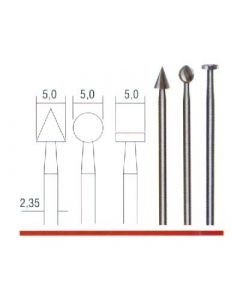 Frässtift-set Stahl grob, 3 verschiedene Formen