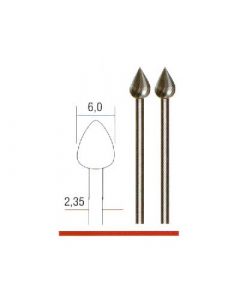 Frässtift Stahl Flammenform Ø 6,0 mm.