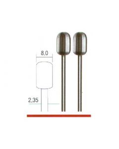 Frässtifte Stahl Tonnenform Ø 8,0 mm.