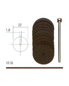 Korundgebundene Trennscheiben Ø 22 mm. + Träger