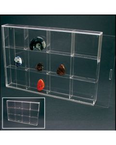 Vitrine 350 x 240 x 45 mm. mit 12 Fächern 